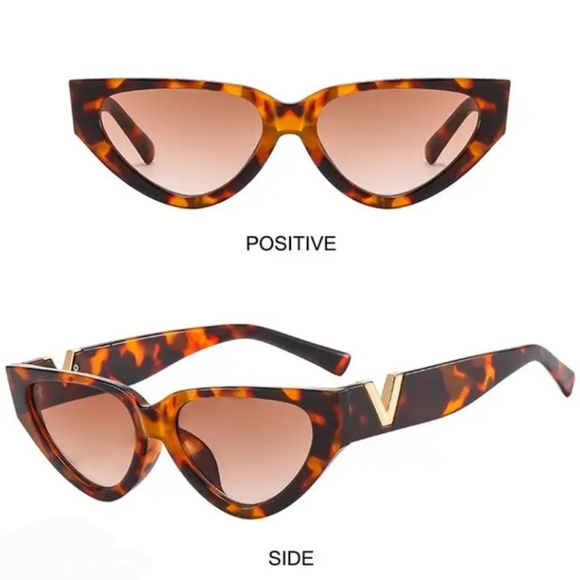LUXURY DESIGNER CAT EYE SUNGLASSES - Picture 1 of 3
